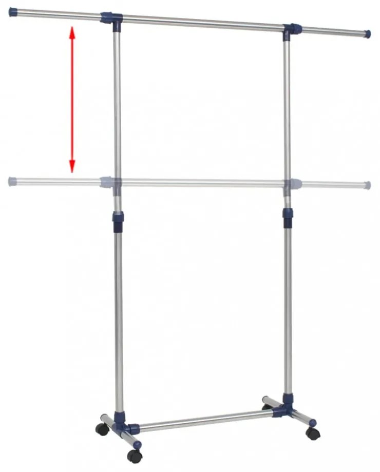 ezüstszínű rozsdamentes acél ruhaállvány 165 x 44 x 150 cm