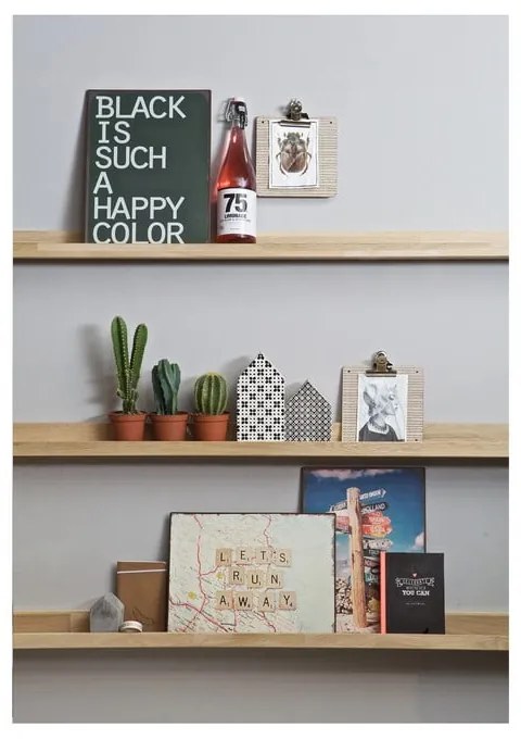 Natúr színű tölgyfa fali polc képekhez 100 cm Photoframe – vtwonen