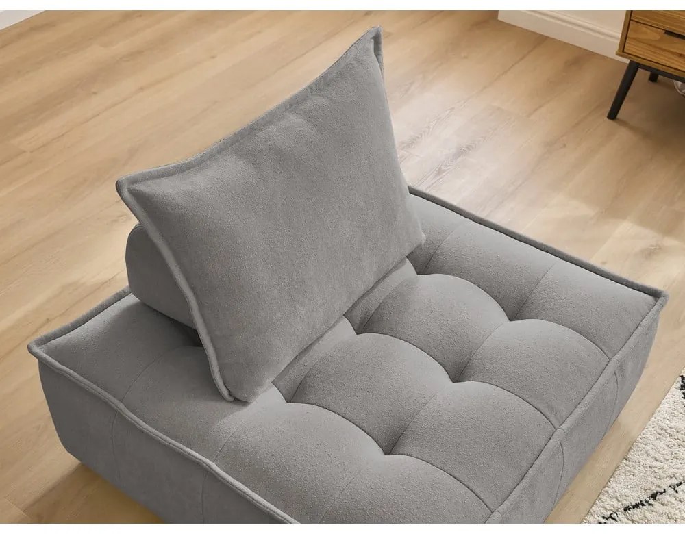 Világosszürke zsenília fotel Elisa – Bobochic Paris