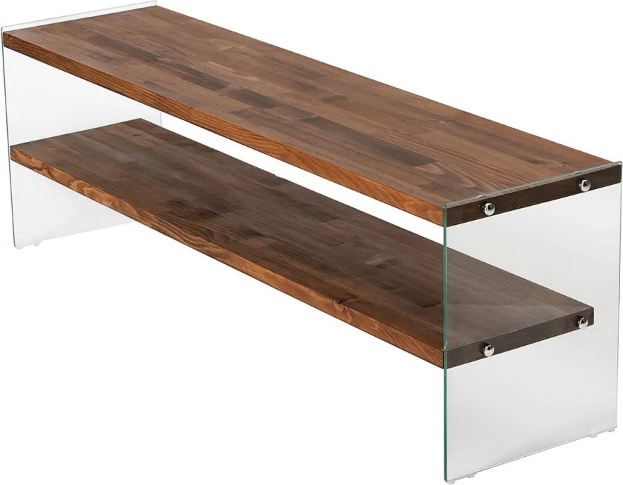Aqua üveg TV-állvány, gesztenye, 140 cm