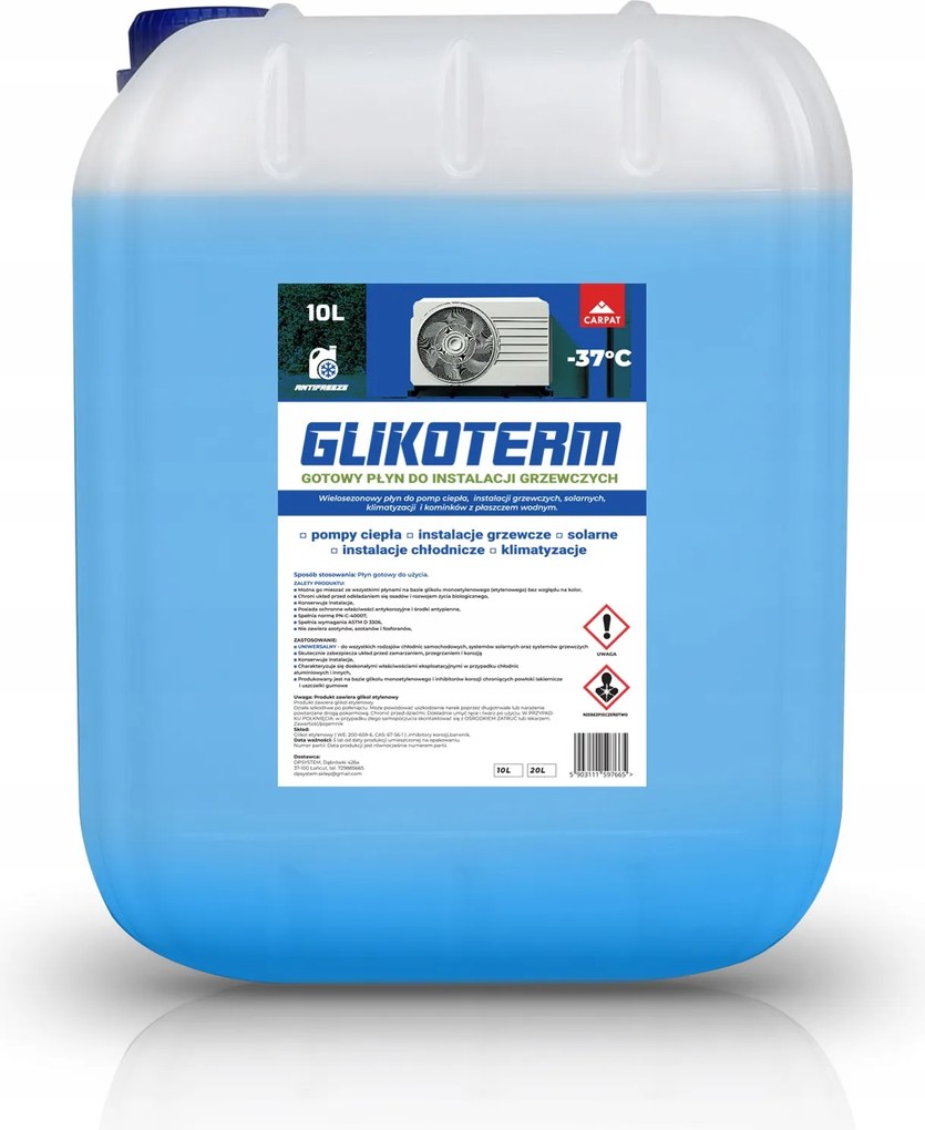 Glikol Carpat Folyadék fűtési rendszerekhez -37°C 20L
