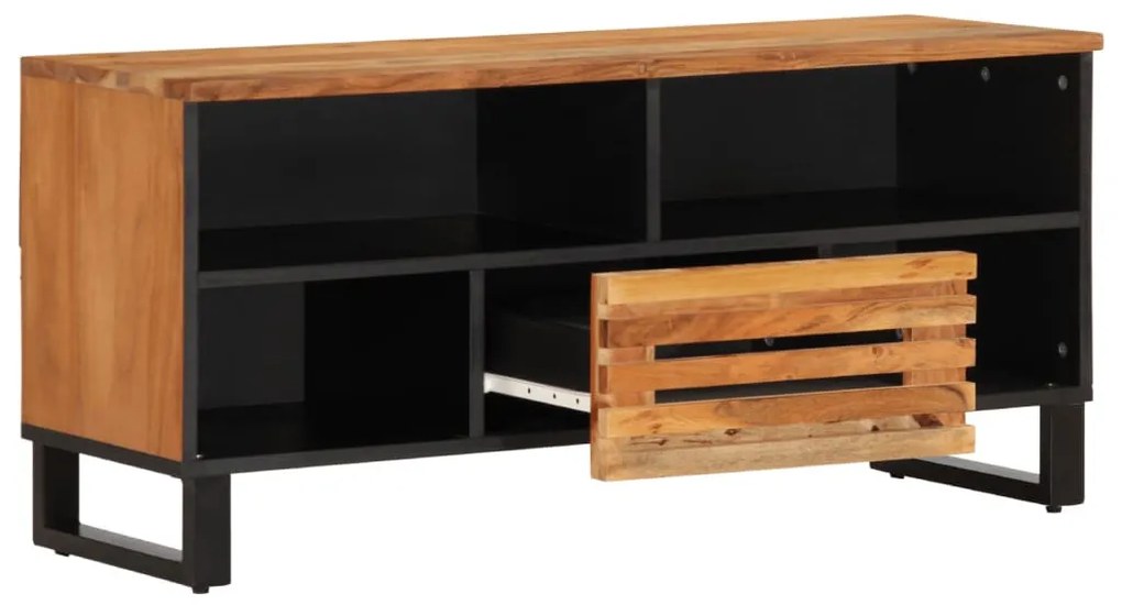 tömör akácfa TV-szekrény 100 x 34 x 46 cm