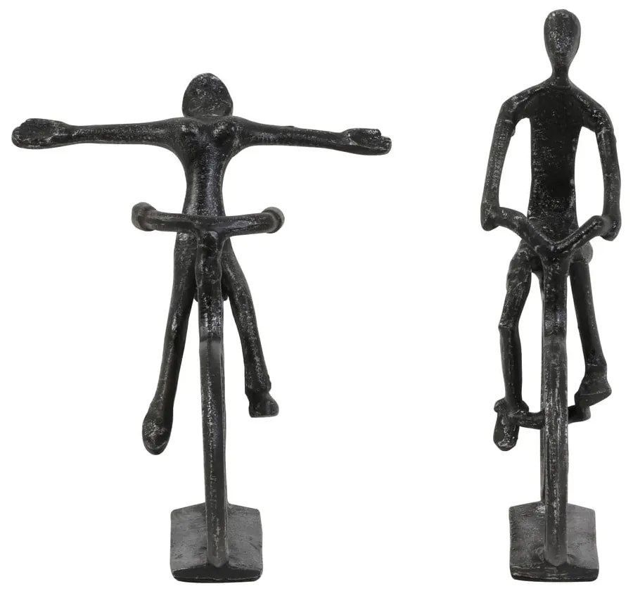 Fém szobor készlet 2 db-os 22 cm Cyclists – Light &amp; Living