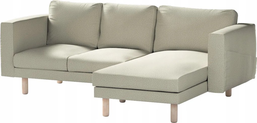 Dekoria Norsborg 3 személyes kanapé huzat Ikea sezlonnal barna