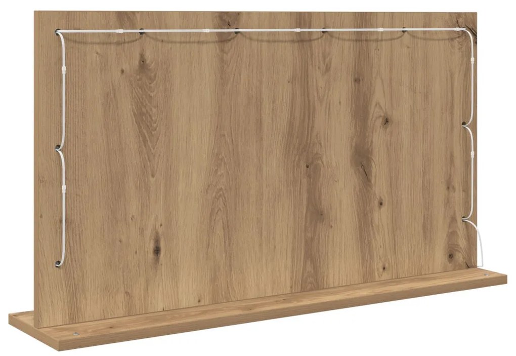 Piperetükör Kézműves tölgy Részecskés lemez 80 x 45 x 18 cm Tükör