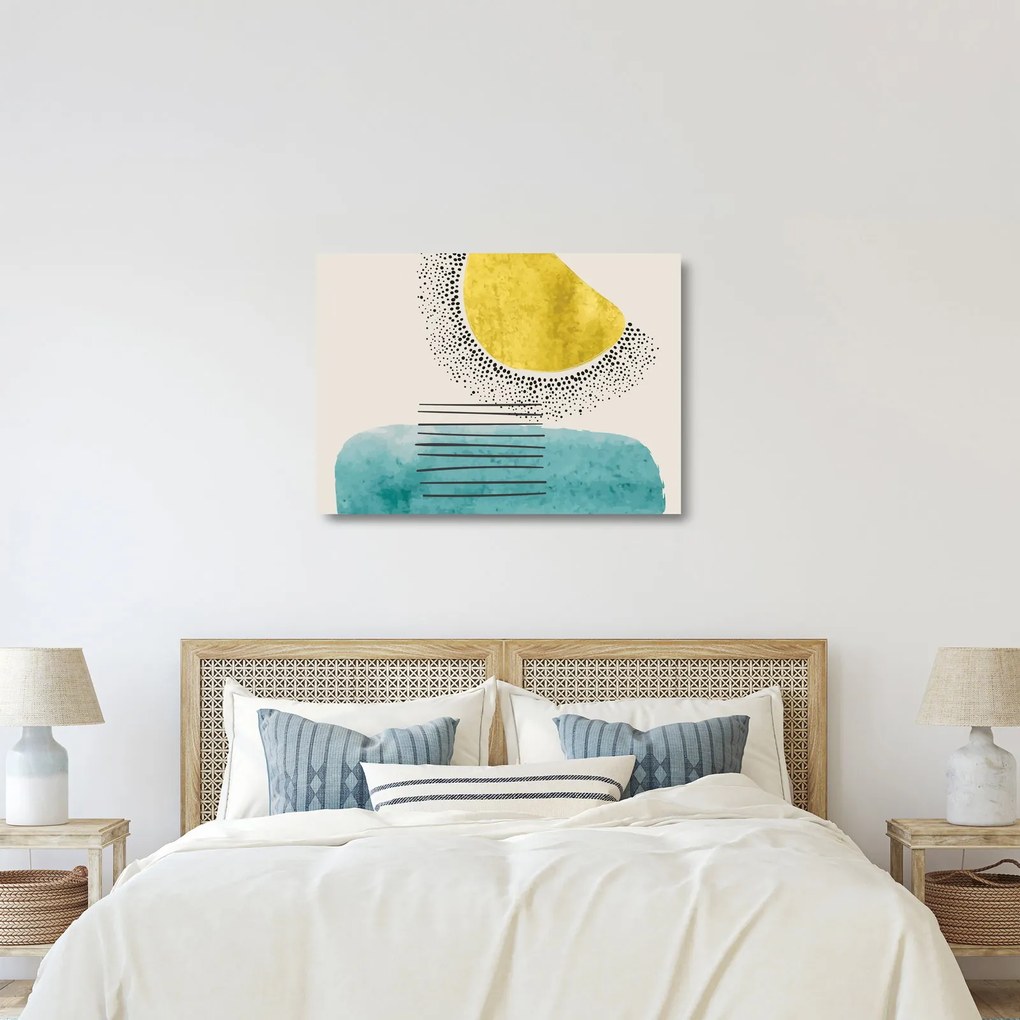 Üveg kép - Absztrakt festmény a strandról N⁰2 (70x50 cm)