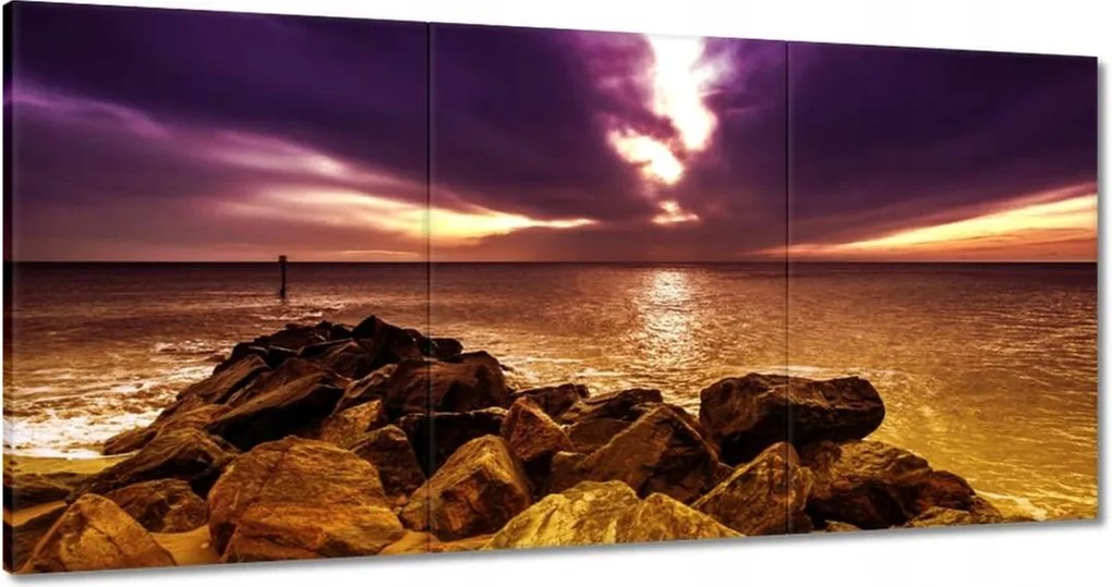 Vászonkép 180x90 Lila ég Tenger