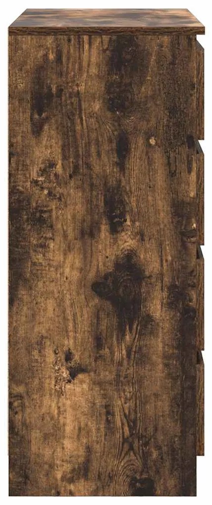füstölt tölgy szerelt fa tálalószekrény fiókos 71x35x84 cm