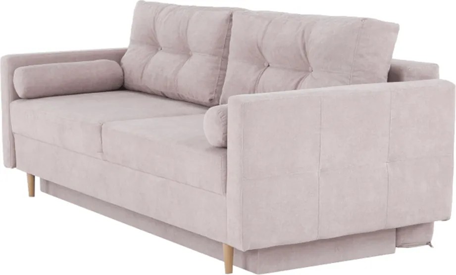 Szófa kinyitható, öregrózsaszín anyag Queens, AURELIA