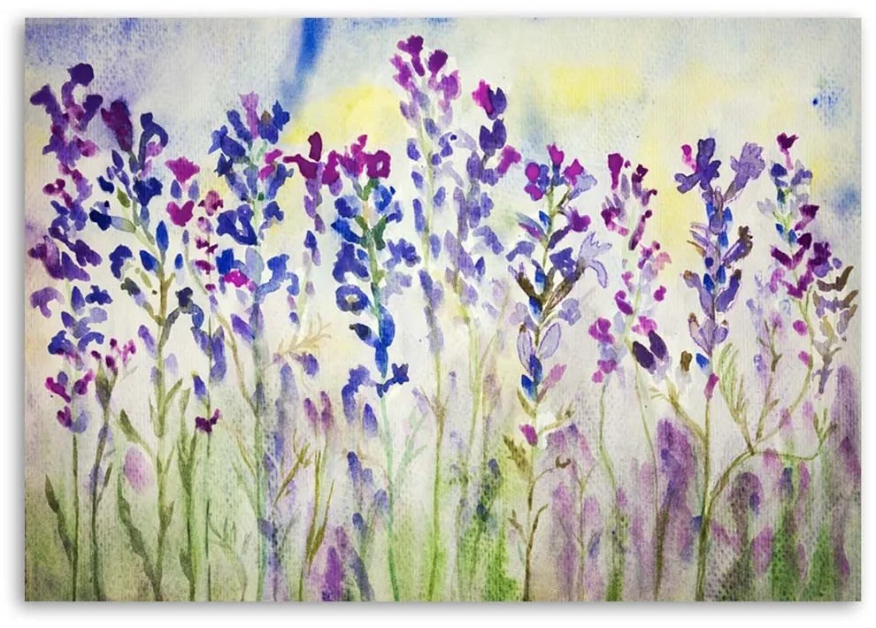Gario Vászonkép Lila virágok a réten Méret: 90 x 60 cm