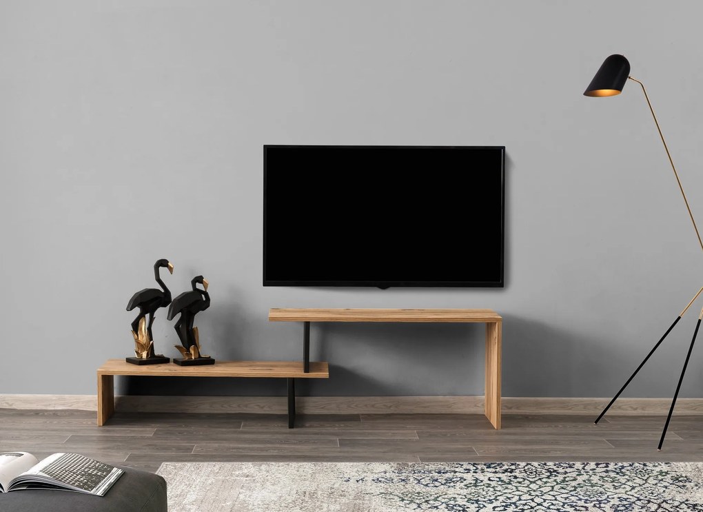 TV asztal/szekrény Ornelia (fekete + fenyő). 1072074