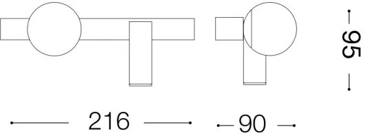 Ideal Lux - LED fali lámpa PING PONG 2xLED/3W/230V CRI 90 fekete