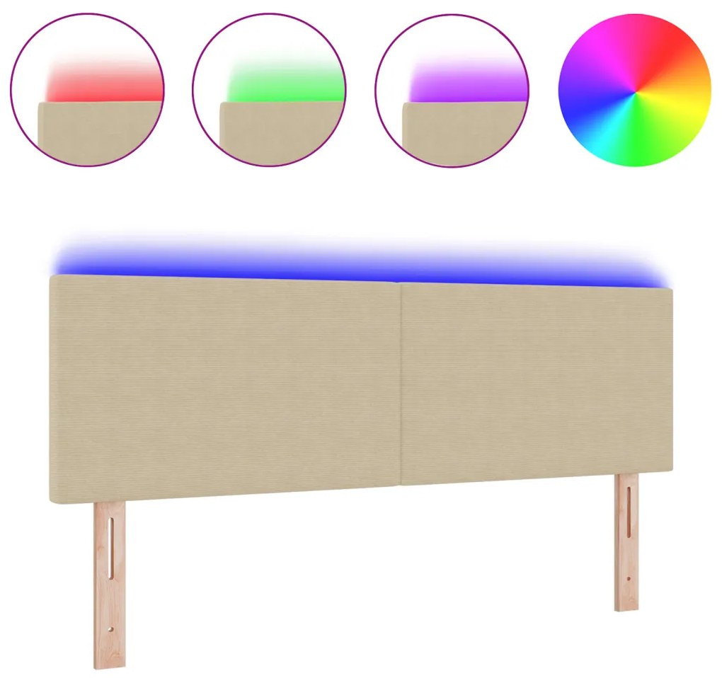 LED Fejtámla Egyszerű Design Világos Zöld Szürke 72 cm Bordás Szövet