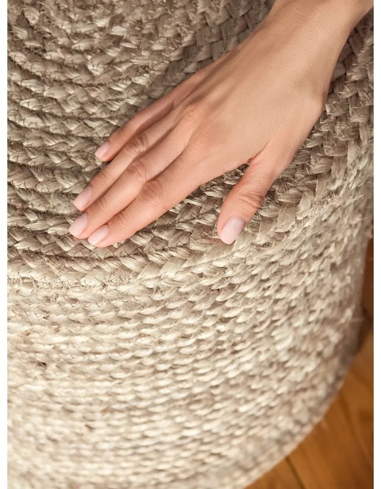 Szürkésbézs puff Jutta Greige – Hanse Home