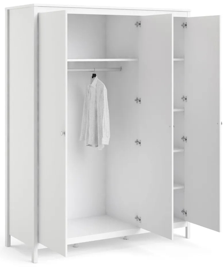 Fehér ruhásszekrény 150x199 cm Madrid – Tvilum