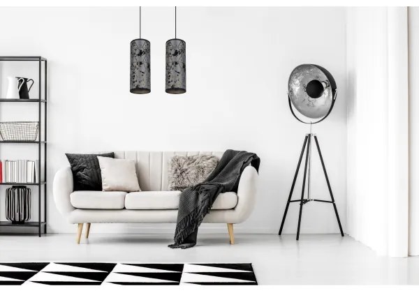 Csillár zsinóron AVALO 2xE27/60W/230V szürke/fekete