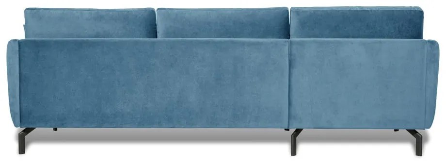 Magic kék bársony sarokkanapé, bal oldali - Scandic
