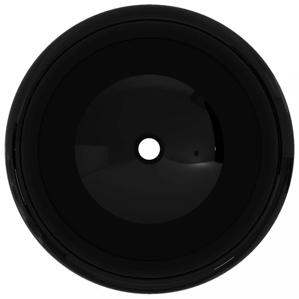 Kerek fekete kerámia mosdókagyló 40 x 15 cm