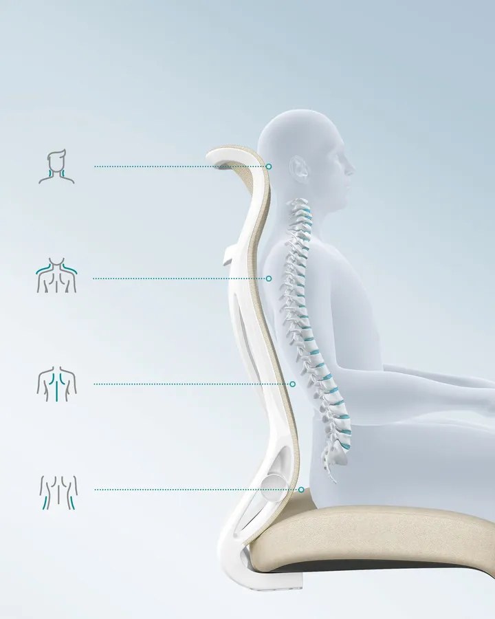 Irodai szék ergonomikus háttámla, állítható magasság, felhajtható kartámaszok, bézs