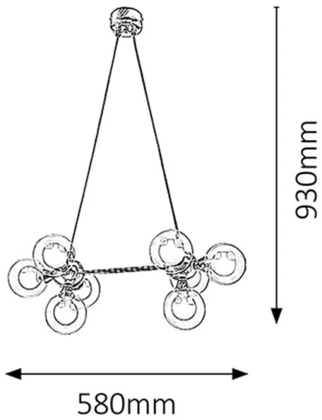 Rabalux 2624 - Csillár BRIELLA 8xG9/28W