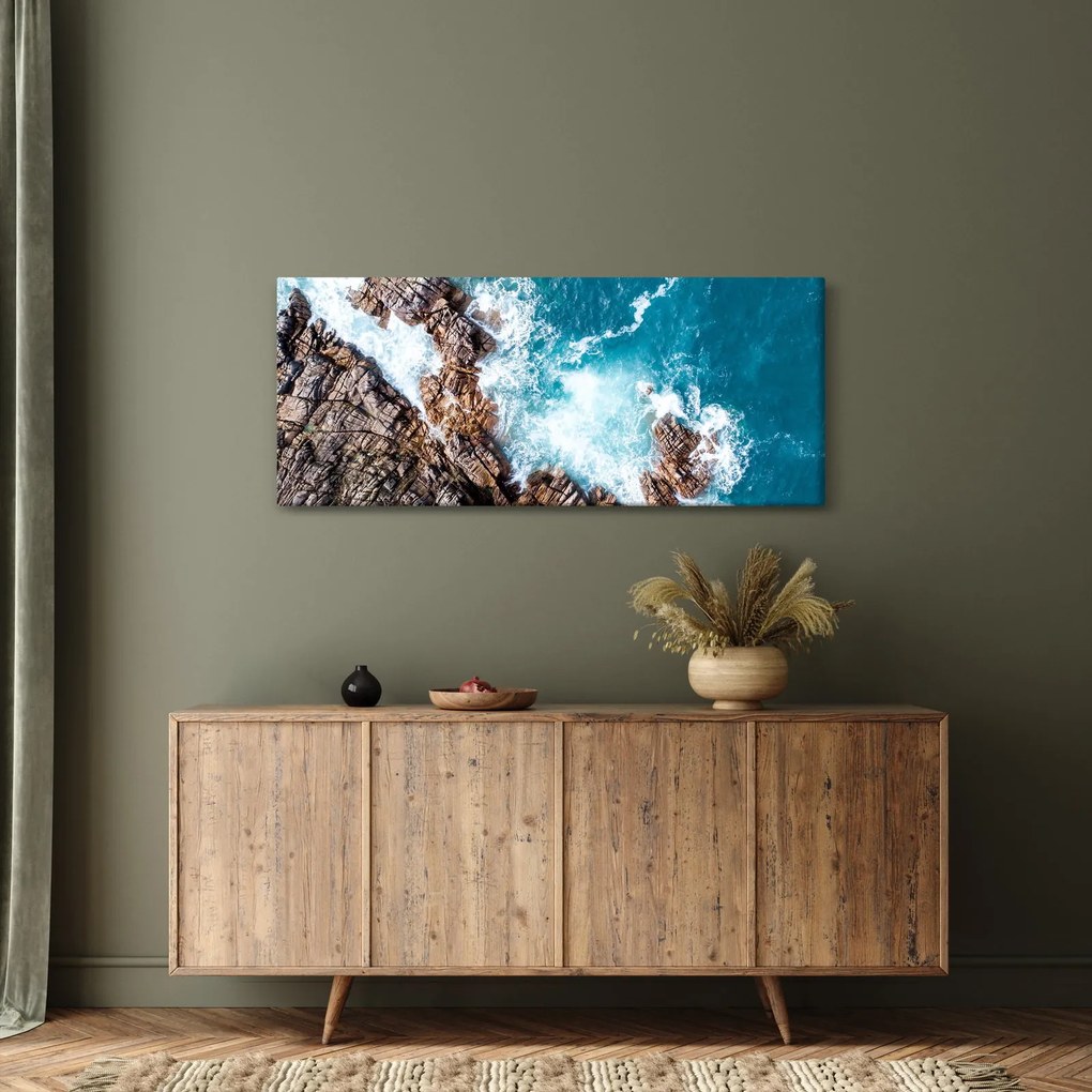 Kép a sziklák és a tenger (120x50 cm)