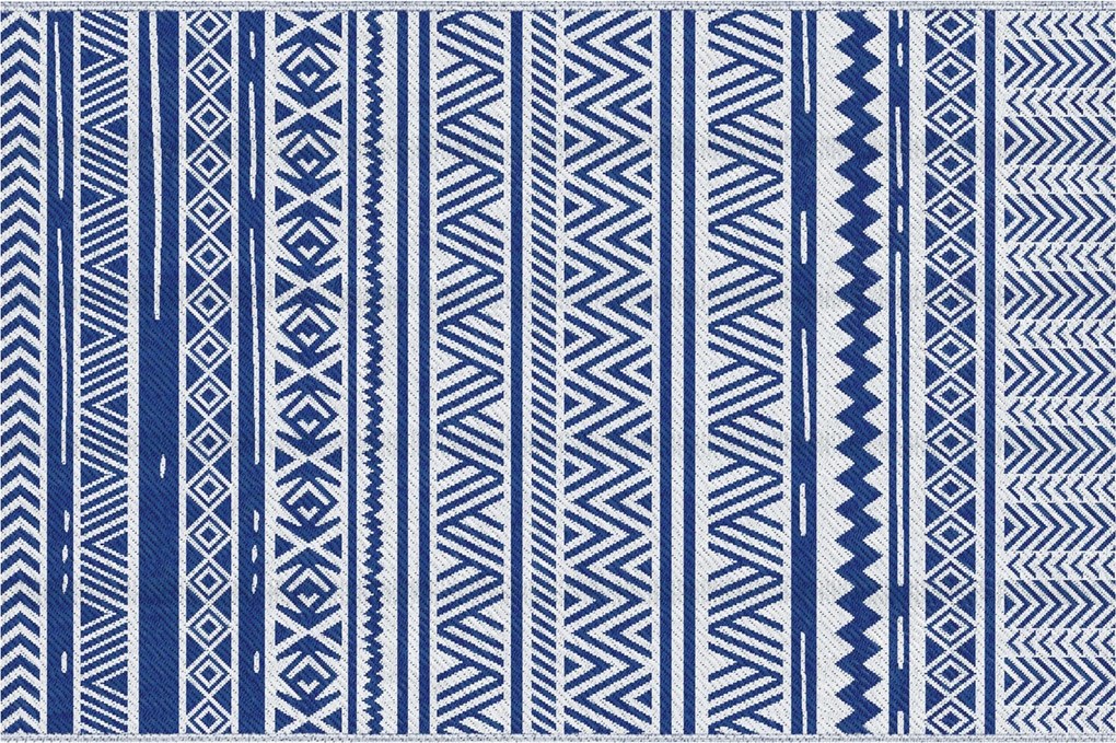 Outsunny Kültéri Szőnyeg 182x274 cm Forgatható Szőnyeg Geometrikus Mintával Vízálló Teraszra, Erkélyre, Pattióra, Kempingezéshez, Tengerpartra - Sötét