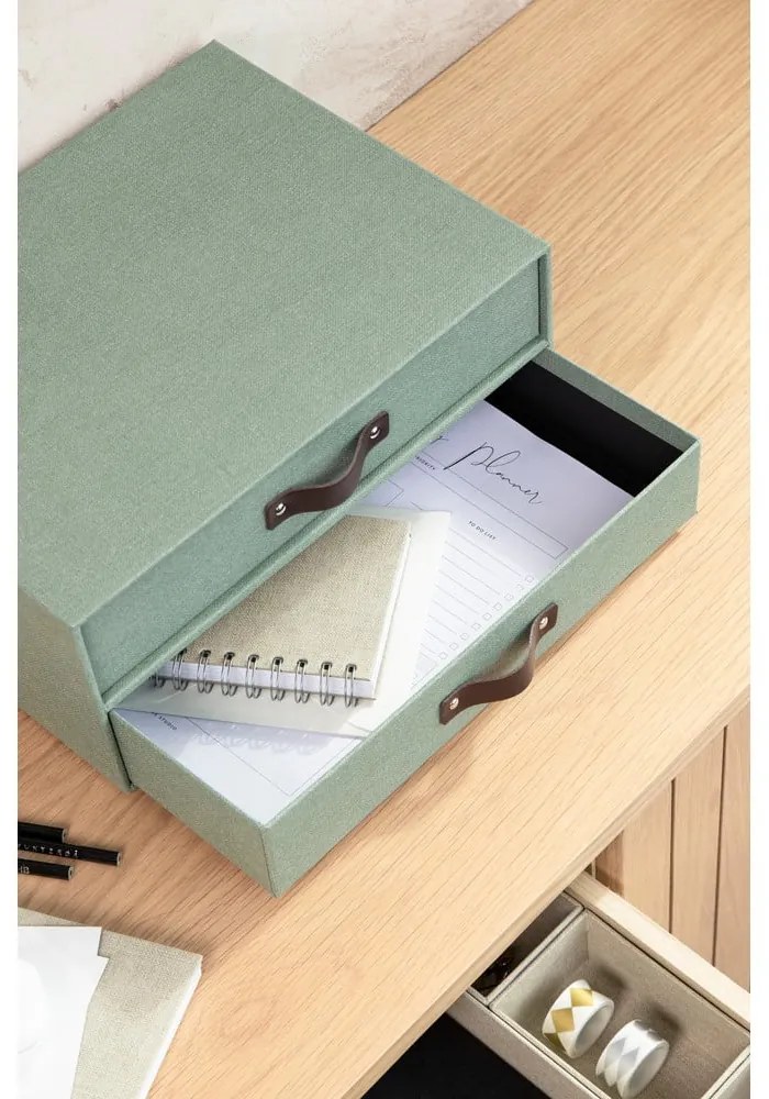 Zöld karton fiókos rendszerező Birger Canvas Paper Laminate – Bigso