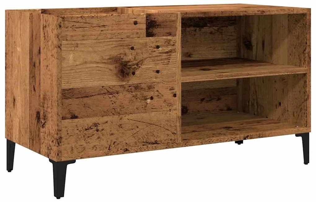 antik fa színű szerelt fa hanglemezszekrény 84,5x38x48 cm