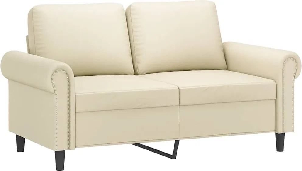 vidaXL 2 személyes krémszínű műbőr kanapé 120 cm