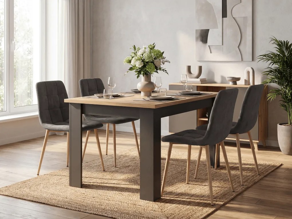 Sötétszürke bársony szék KARA