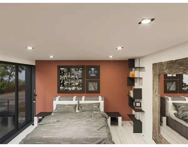 LED Beépíthető lámpa LED/18W/230V 3000K 11,5x11,5 cm fekete