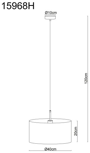 Globo 15968H - DELEON kábeles függőlámpa 1xE27/60W/230V