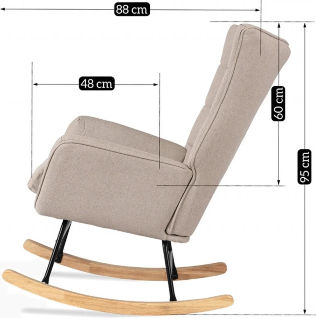 Hintafotel bézs szövet/diófa hatás – JACKSON