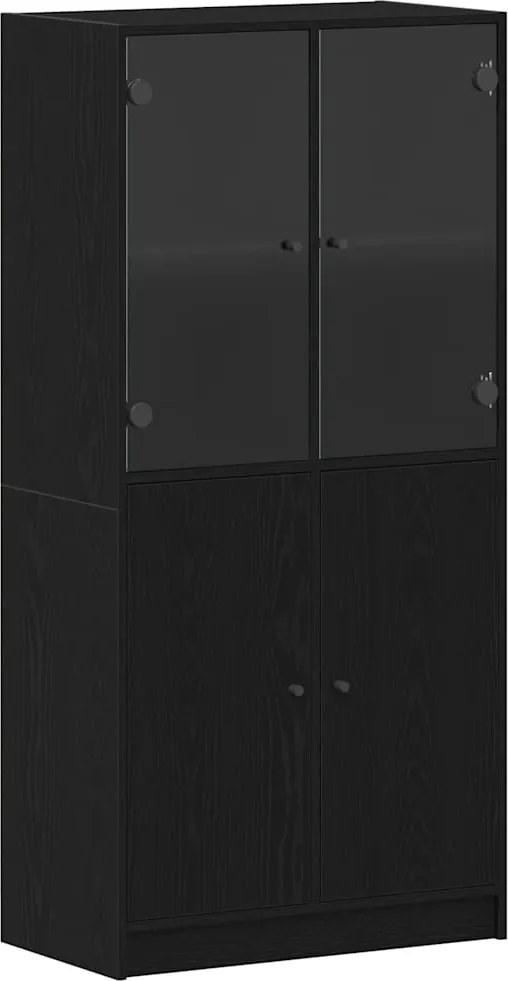 vidaXL Magasfiú Fekete tölgy 68 x 37 x 142 cm
