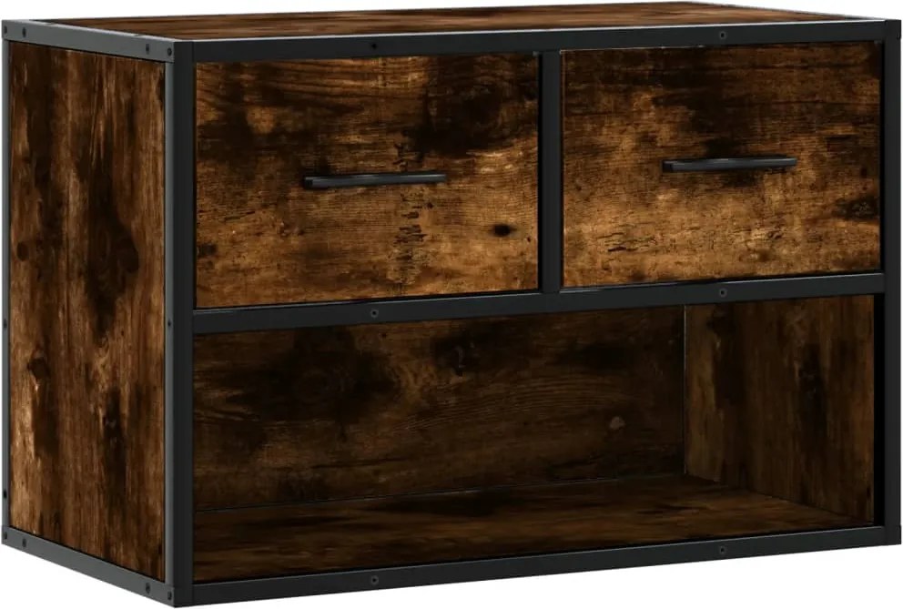 vidaXL füstös tölgy fa és fém TV-szekrény 60 x 31 x 39,5 cm