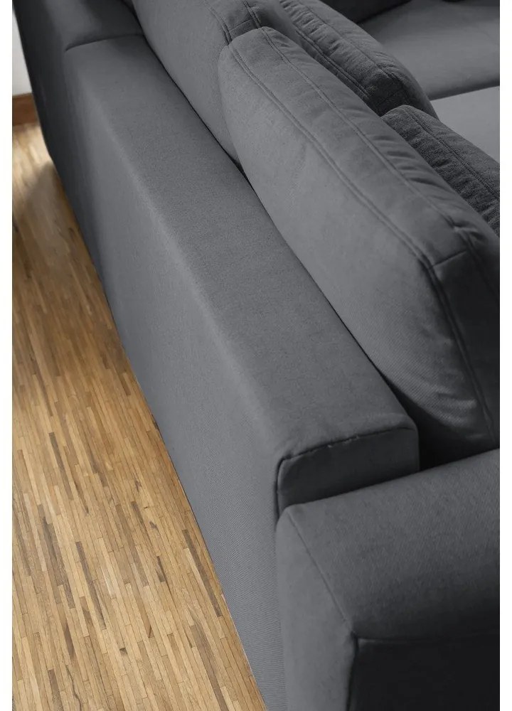Sötétszürke kinyitható sarokkanapé (variálható) Homely Tommy – Miuform