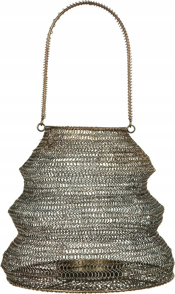 Lampion Stílus Loft fém arany 23cm magas