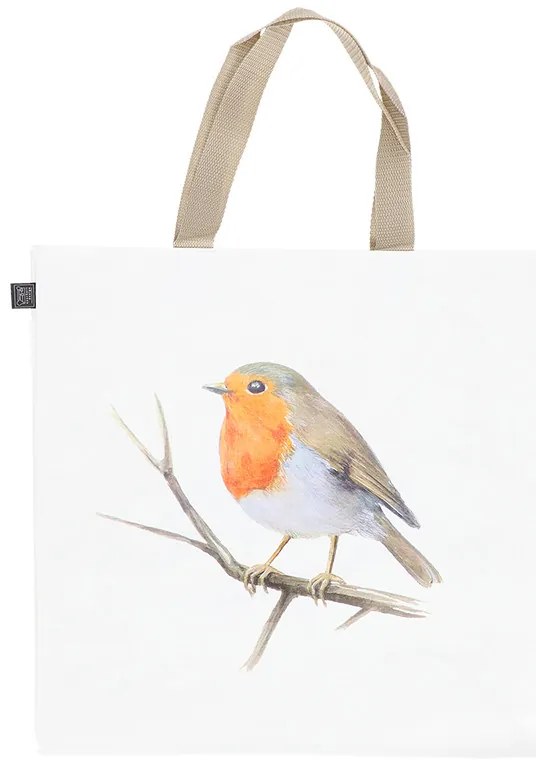 Vörösbegyes bevásárló táska, 40 x 40 cm