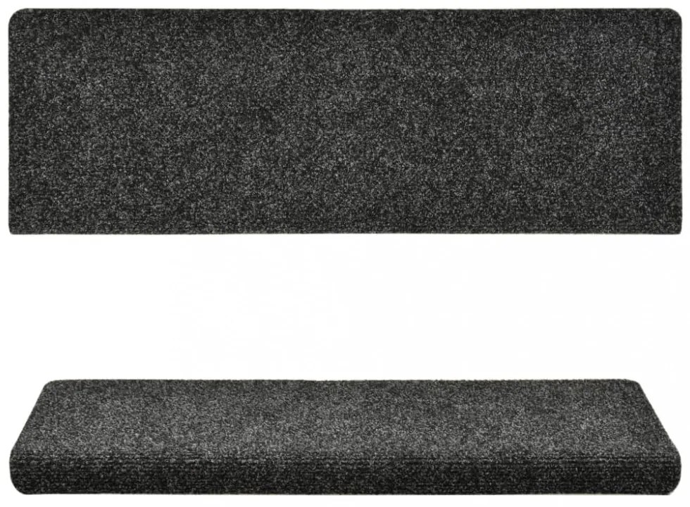 15 db öntapadós lépcsőszőnyeg, szürke, téglalap alakú széllel, 65 x 21 x 4 cm