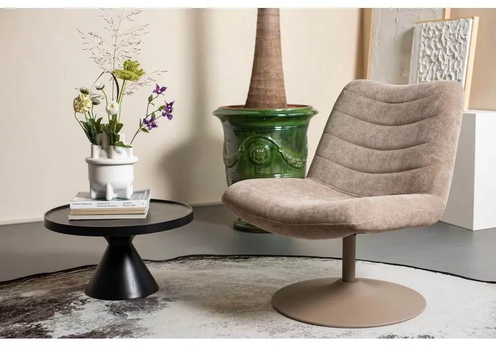 Bézs bársony fotel Bubba – Zuiver