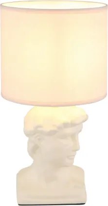 Globo 21732CU Asztali lámpa, kerámia bézs színű, textil bézs színű, kábel PVC fehér, billenőkapcsoló a kábelen, ø: 175mm, M: 330mm, kábel hossza 1300mm, 1x E14 40W 230V izzó nélkül