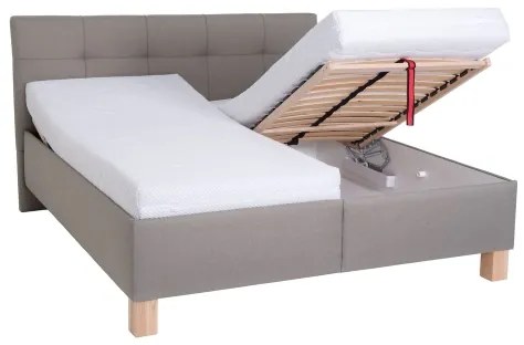 Kárpitozott ágy tárolóval, matrac nélkül MARIA 180x200 cm taupe