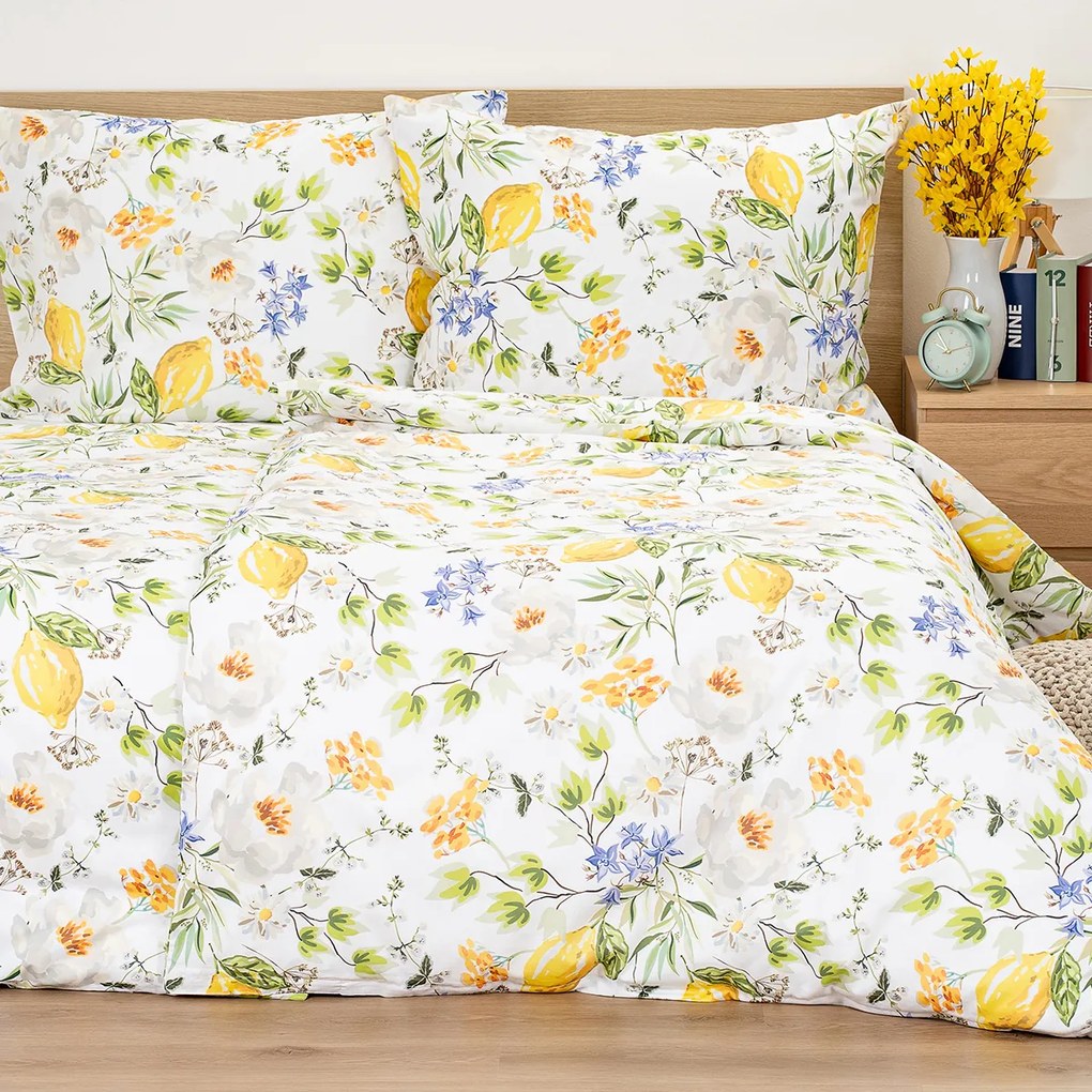 4Home Lemon Delight pamut ágyneműhuzat, 140 x 220 cm, 70 x 90 cm