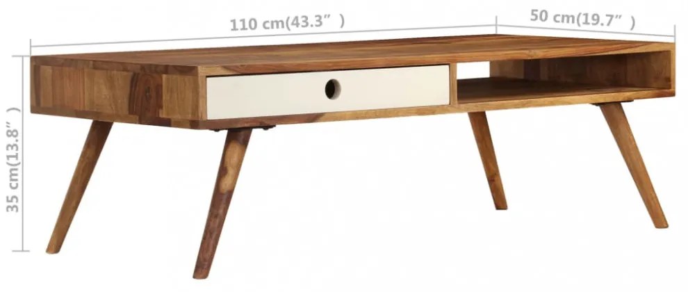 tömör kelet-indiai rózsafa dohányzóasztal 110 x 50 x 35 cm