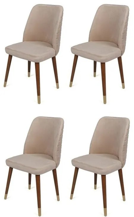 Hugo Cream and Walnut étkezőszék szett, 4 db