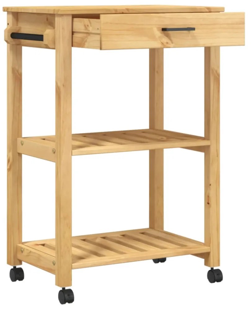 MONZA tömör fenyőfa konyhai kocsi 60 x 40 x 88,5 cm
