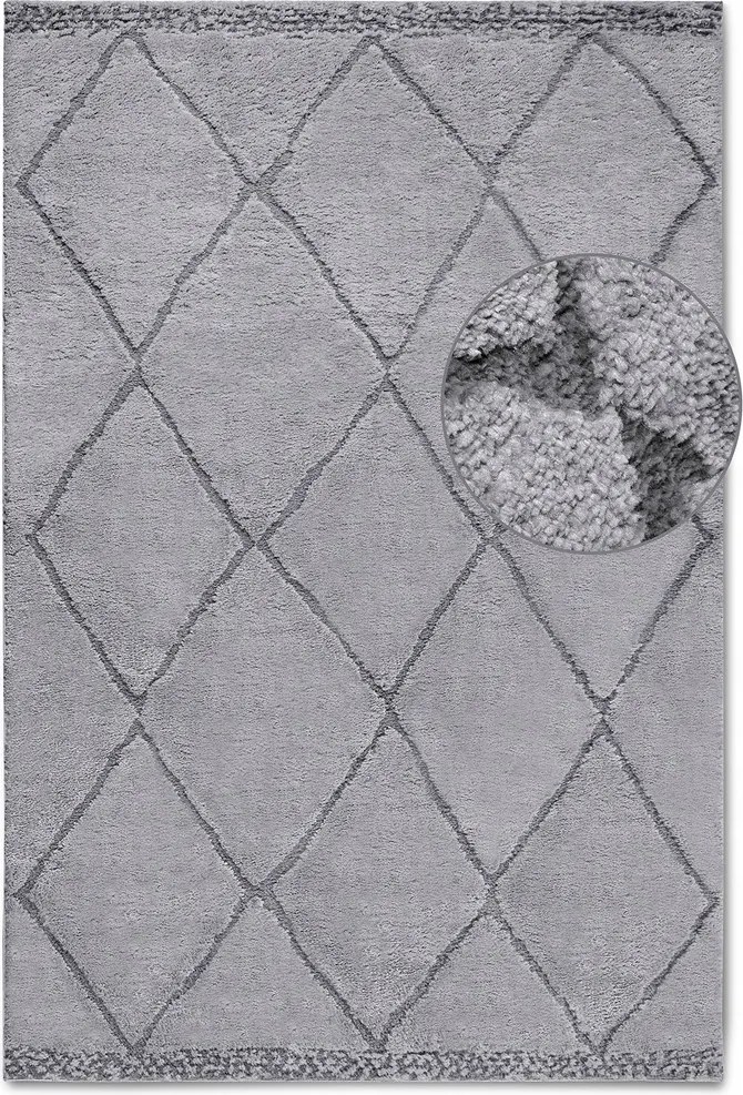 Nappali szőnyeg 160x235cm,szürke színű plüss sörték,kivágott puha