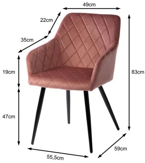 KÉSZLET 2x RICO étkezőszék rózsaszín
