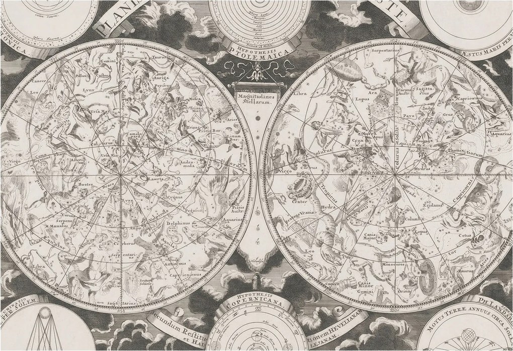 Flizelin tapéta Divatos 3D fali ragasztóval Csillag térkép 152x104 ragasztó