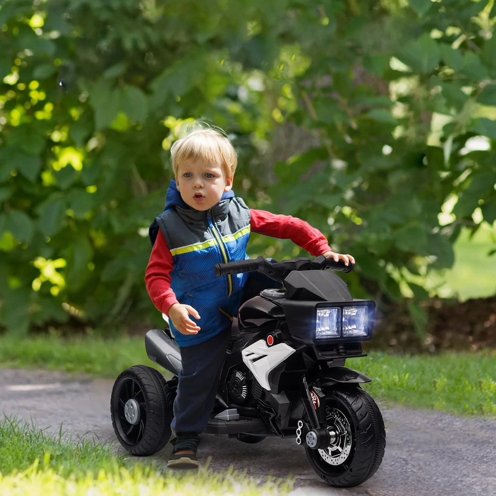 HOMCOM Elektromos Motor gyerekeknek 3 éves kortól – 6V Akkumulátoros Motor Fényekkel, Muzsikával, Hanggal és Széles Kerekekkel – 3 km/h Sebességgel Fe